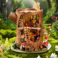 RoboTime 3D drevená skladačka Miniatúra domčeka Lesná chalúpka z pňa